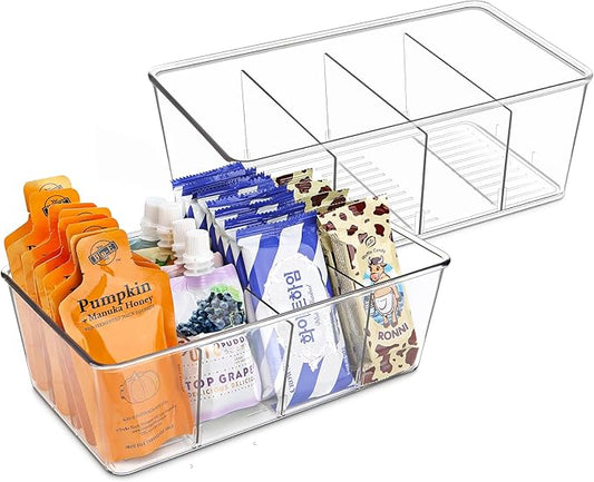 Pantry Organization and Storage Bins, Refrigerator Organizer Bins, Clear