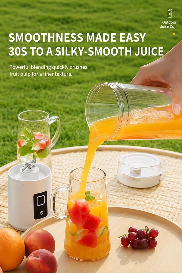 Portable Juicer Smoothie Blender, Compact Rechargeable 50W Cordless Blenders for Shakes and Smoothies, for Kitchen, Smoothies Maker with BPA-Free Cup
