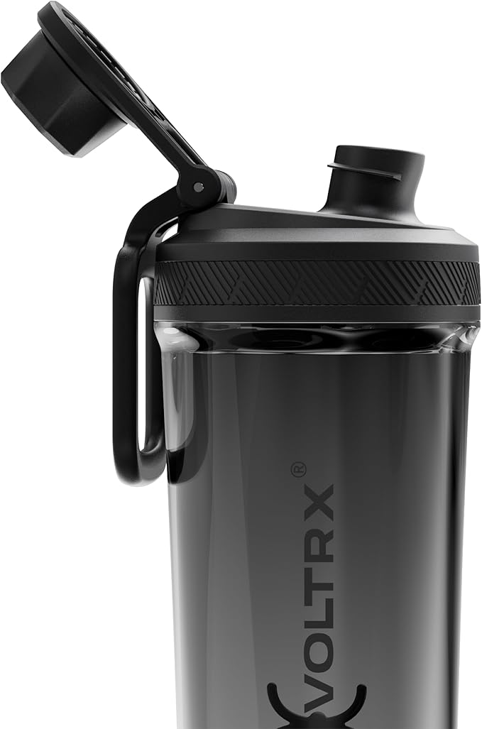 VOLTRX Shaker Bottle, Gallium USB C Rechargeable Electric Protein Shake Mixer, Shaker Cups for Protein Shakes and Meal Replacement Shakes, BPA Free, Made with Tritan, Obsidian Black, 20oz