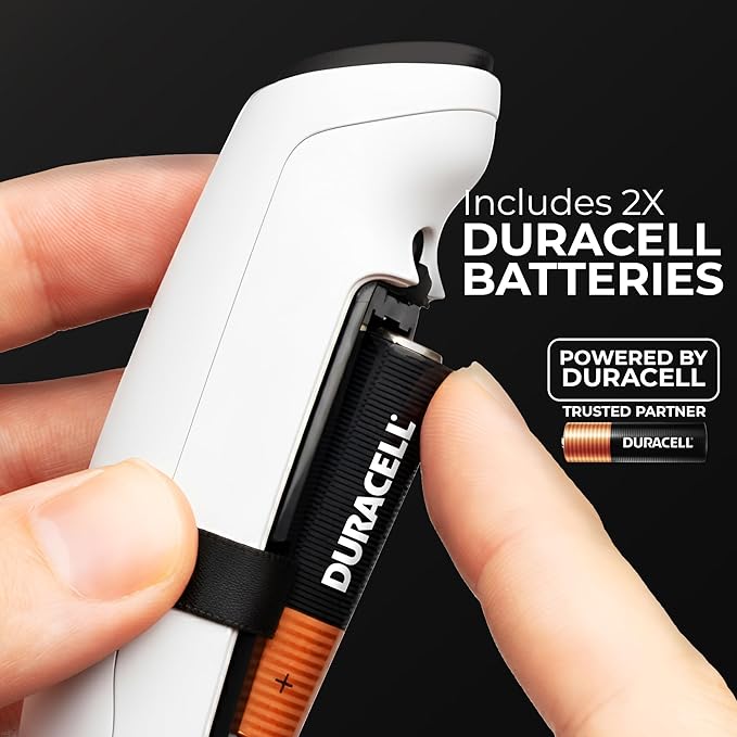 Zulay Kitchen Powerful Milk Frother Wand With Duracell Batteries - Ultra Fast Handheld Drink Mixer - Electric Whisk Foam Maker for Coffee, Lattes, Cappuccino & Matcha - Triple Whisk - White & Black