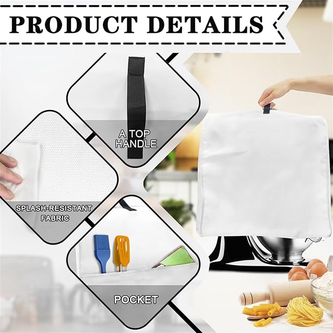Sunflower Hummingbird Mixer Cover | Portable Dust Protector with Handle & Pockets | 4.5-5 Quart Kitchen Appliance Protector for Home Decor