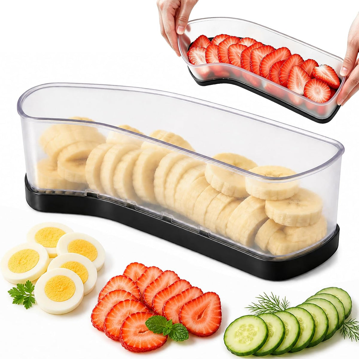 Egg Slicer for Hard Boiled Eggs, Transparent Body Fruit Slicer