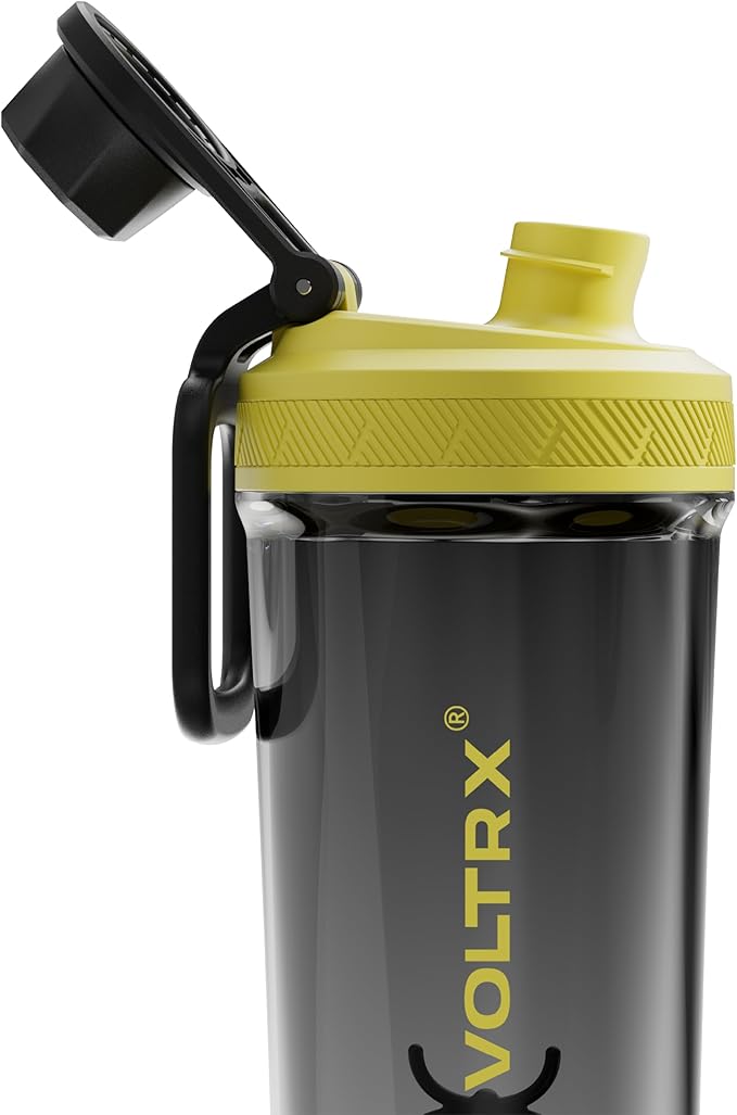 VOLTRX Shaker Bottle, Gallium USB C Rechargeable Electric Protein Shake Mixer, Shaker Cups for Protein Shakes and Meal Replacement Shakes, BPA Free, Made with Tritan, Vivid Yellow, 20oz