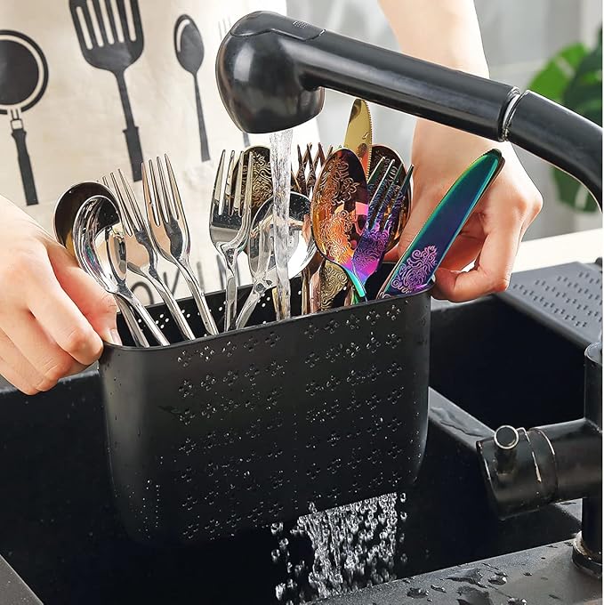 Berglander Dish Drying Rack Over The Sink, L17.5 by W 15" Rollable Stainless Steel Dish Rack with Removable Storage Basket, Perfect for Kitchen Sink