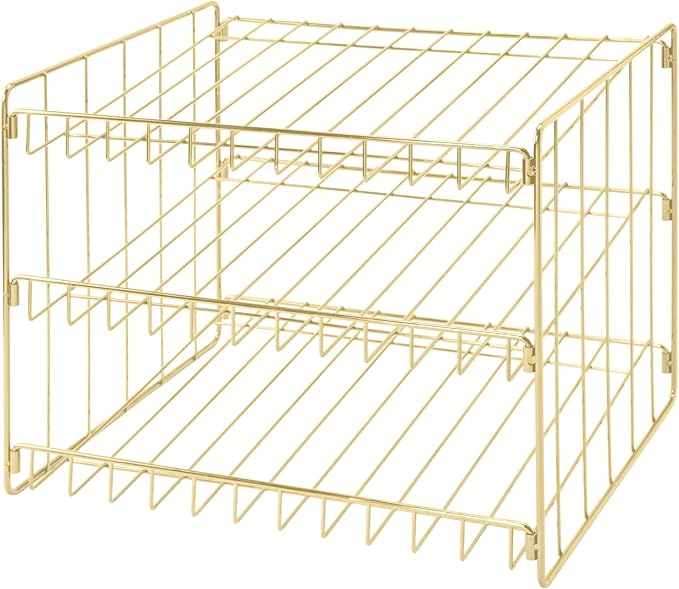 Kitchen Details 3 Tier Can Storage Organizer Rack in Gold