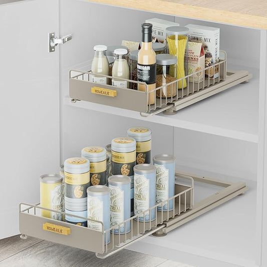 Under Sink Organizer, 2 Packs Under Sink Organizers and Storage, Gray