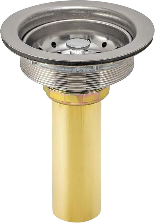 Kitchen Sink Strainer with Tailpiece, Fits 3-1/2 to 4 Inch Openings
