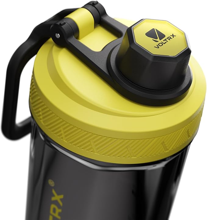 VOLTRX Shaker Bottle, Gallium USB C Rechargeable Electric Protein Shake Mixer, Shaker Cups for Protein Shakes and Meal Replacement Shakes, BPA Free, Made with Tritan, Vivid Yellow, 20oz