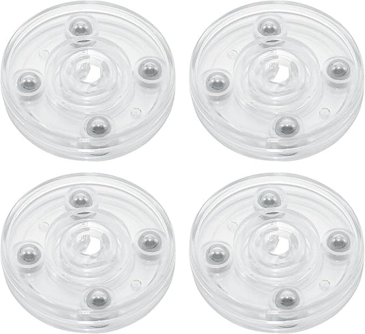 4 Pcs Clear 2 inch Acrylic Lazy Susan Rotating Turntable Organizer Bearings - Round Swivel Plate for Spice Rack, Table, Cake, Kitchen Pantry