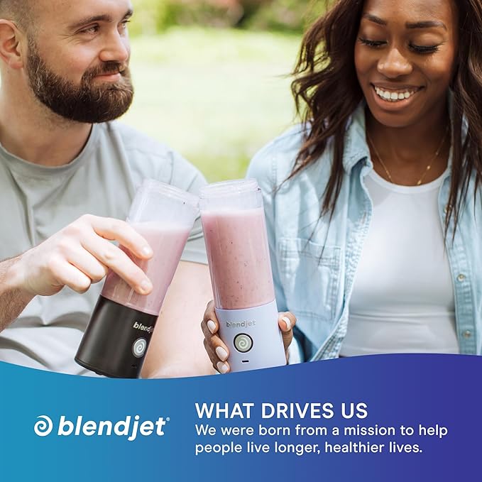BlendJet 2 Portable Blender for Smoothies & Shakes - 16oz BlendJet Cordless Personal & Small Blender, USB-C Rechargeable & Self Cleaning - (Black)