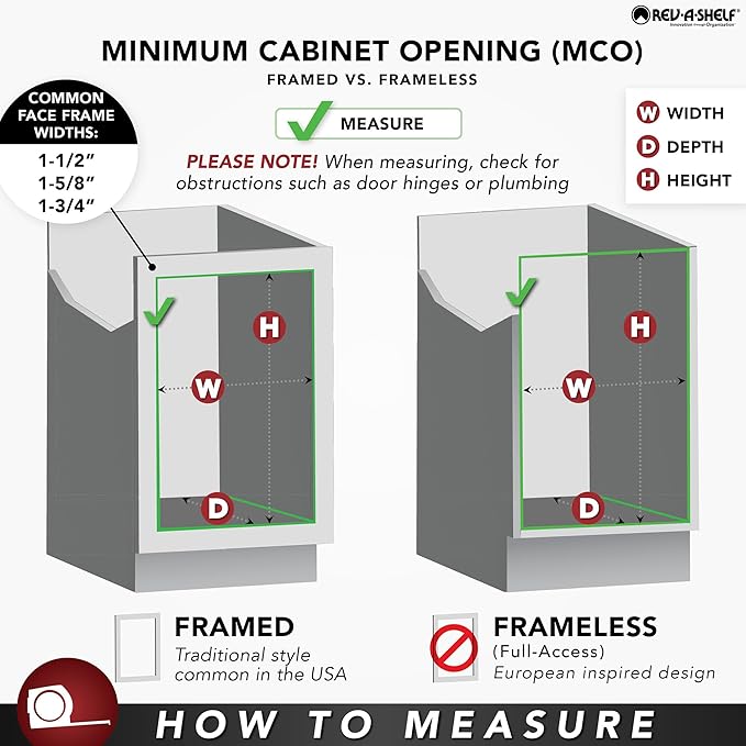 Rev-A-Shelf Maple Pullout Organizer for Full Height Base Cabinets, Full Extension Slides & Adjustable Shelves, Min Opening Width of 8.5", 448-BC-8C