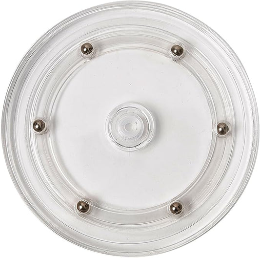4 inch Small Lazy Susan Turntable Acrylic Ball Bearing Rotating Tray for Spice Rack Table Cake Kitchen Pantry Decorating Bathrooms, 20-lb Load Capacity (360˚ Rotation) – Transparent