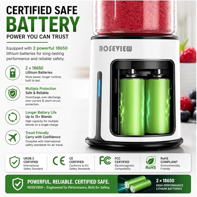 Portable Smoothie blender Glass bottle Mini USB rechargeable 2 battery Handheld Shakes blend Cup USB juicer Cordless Personal smoothies maker mixer