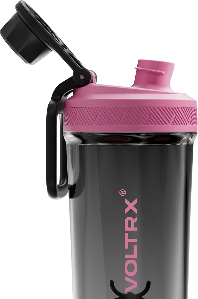 VOLTRX Shaker Bottle, Gallium USB C Rechargeable Electric Protein Shake Mixer, Shaker Cups for Protein Shakes and Meal Replacement Shakes, BPA Free, Made with Tritan, Neon Pink, 20oz