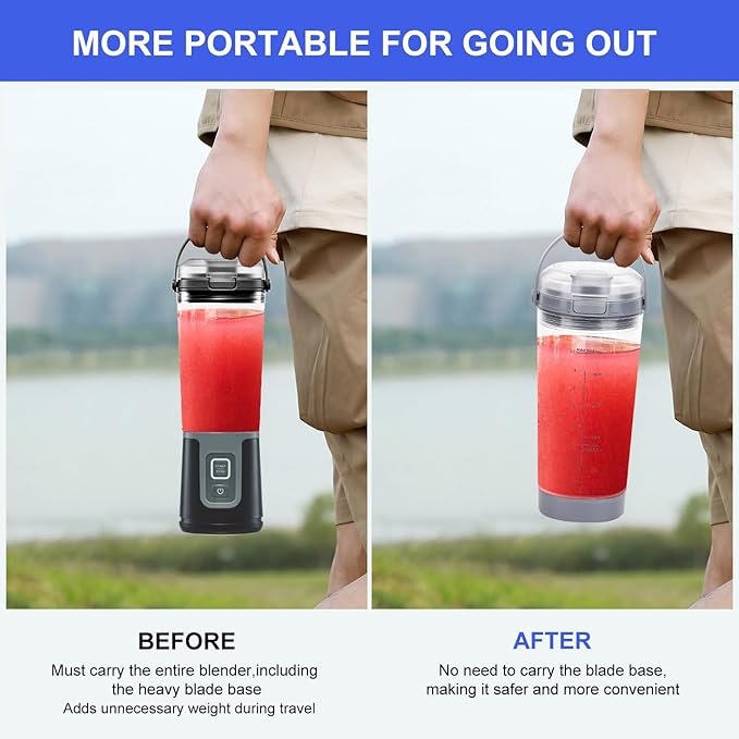 Replacement Blender Cup with Lid for Ninja Blast Portable Blender BC100 & BC151 Series: 18 oz Blender Cup Accessories Part Compatible with Ninja Blaste Blender (Grey)