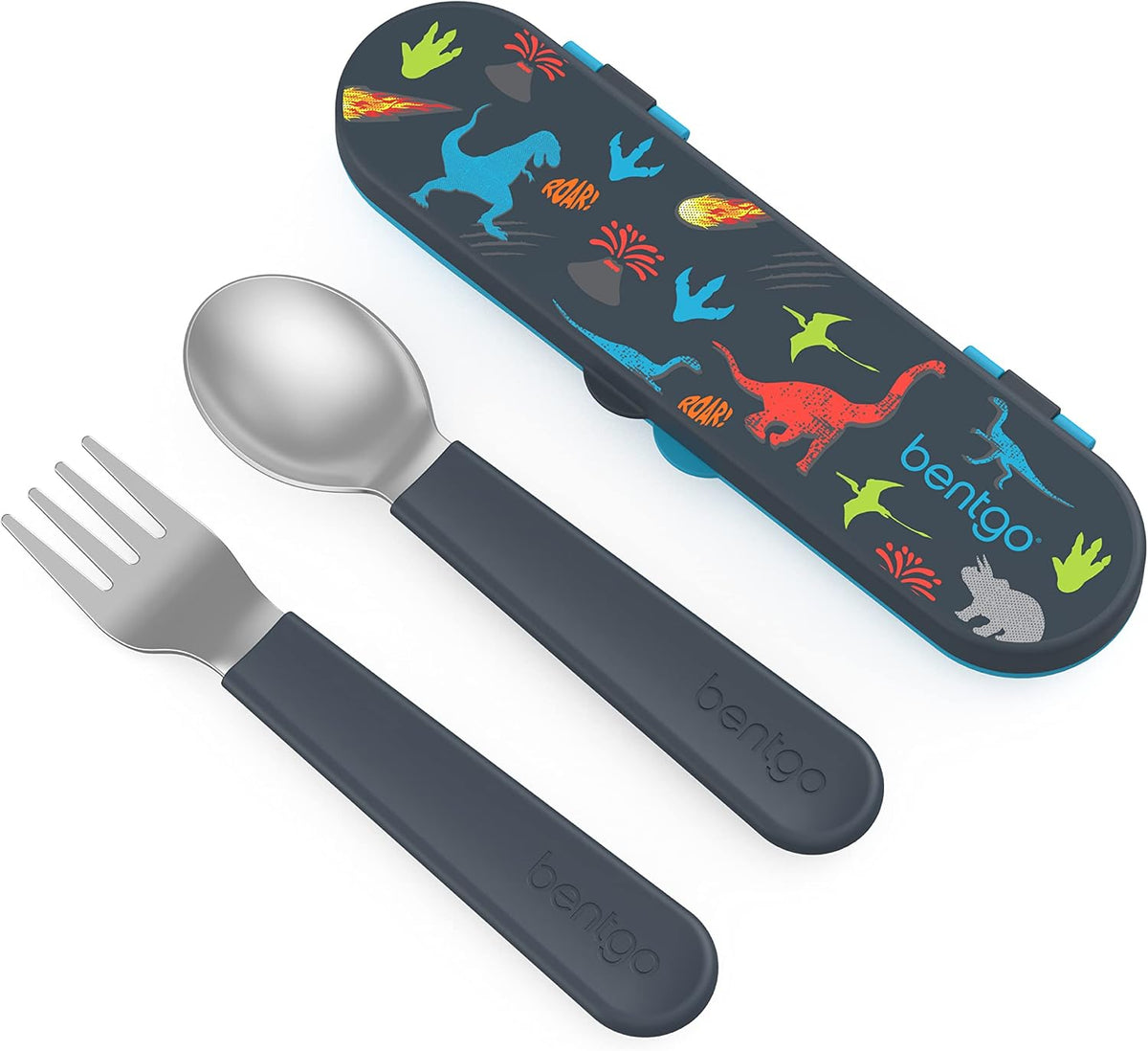 Kids Stainless Steel Utensil Set with Fork, Spoon, & Storage Case