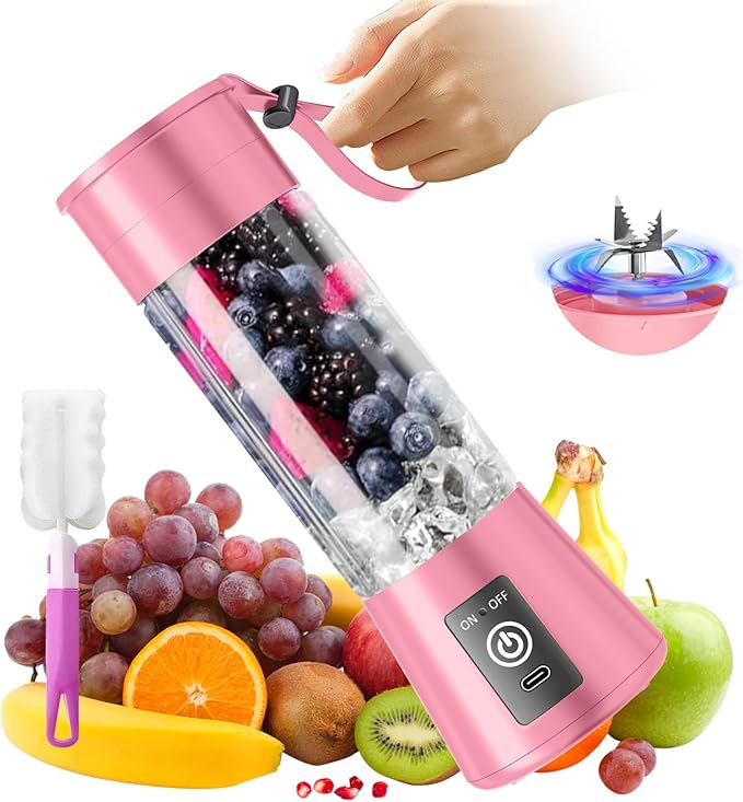 Portable Blender for Smoothie & Shakes - Upgraded Rechargeable Personal Size Blender, 380ml BPA Free Juice Cup & High Speed of 20,000 Rpm, Suit for Sports/Office/Home/Travel