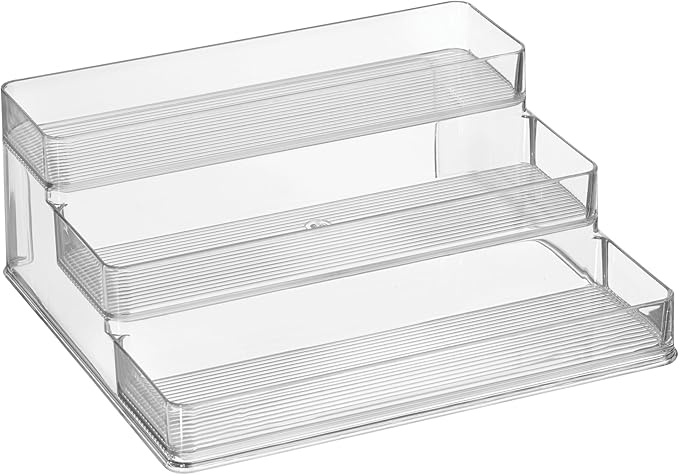 iDesign Nail Polish Organizer, Holds up to 30 Bottles, Compact 3-Tier Clear Display Stand for Countertop