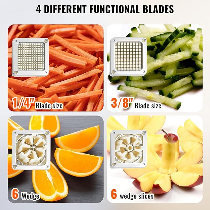 Commercial French Fry Cutter with 4 Replacement Blades