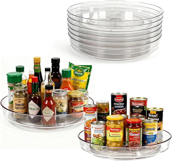 8 Pack Lazy Susan 10 inch Turntable for Spice Organization