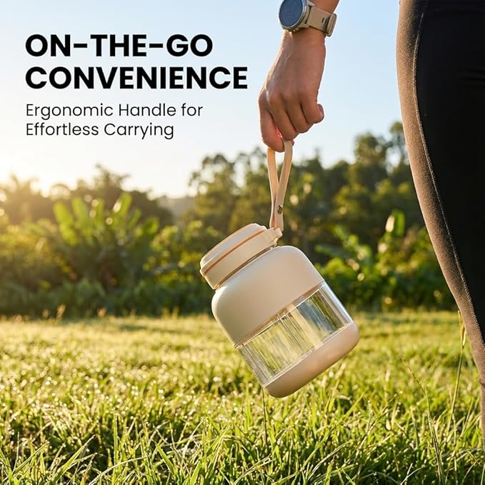 Portable Wireless Juicer Blender Cup: Rechargeable Smoothie Maker with 38 Stainless Steel Blades - Personal Blender for Shakes, Ice Crushing, Travel & Office (white, 800, Milliliters)