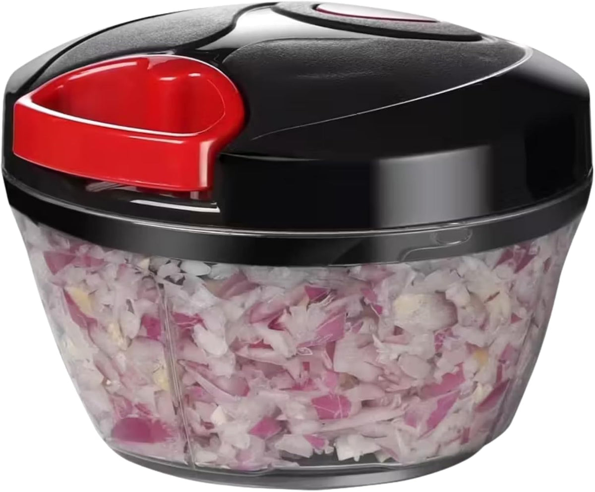 Manual Pull Mini Chopper 400ml – Handheld Vegetable Chopper for Onion, Garlic, Nuts, Herbs & Salad Prep – Compact Food Processor with Sharp Stainless Steel Blades, BPA-Free & Easy to Clean