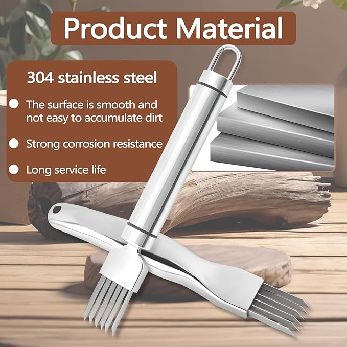 2 Piece Shred Silk The Knife, Stainless Steel Chopped Green Onion Knife