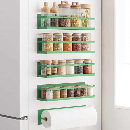 Magnetic Spice Rack - 4 Pack - For Fridge/Refrigerator - Spice Organizer