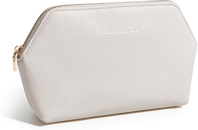 ROWNYEON Small Makeup Bag for Purse, Mini Portable Cosmetic Bags for Women, PU Leather Coin Purse Lipstick Cosmetic Accessories Organizer, Travel Makeup Pouch Zipper Pouch for Men Women