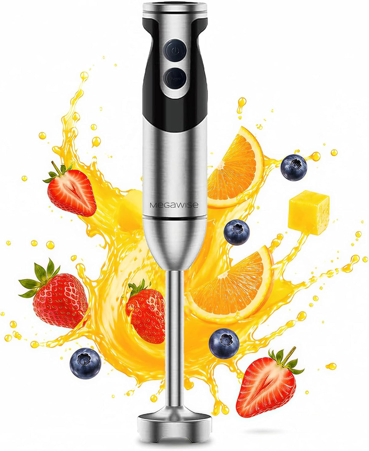 Hand Blender,12-Speed Powerful Immersion mixer, No Attachments