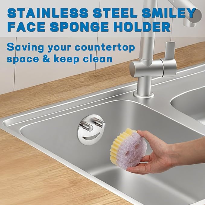 Discount Parts Direct Stainless Steel Sponge Holder For Scrub Daddy Mommy Sponge, Bathroom Kitchen Sink Caddy Organizer Storage with Suction Cup, Dishwasher Safe, Keep Sponge Dry, Silver, 1-Pack