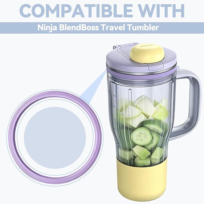 2 PCS Replacement Seal for Ninja BlendBOSS Personal Smoothie Tumbler, Food-Grade Silicone Gasket, Leak-Proof & Durable, Compatible with Ninja Blend BOSS Tumbler (Lavender)