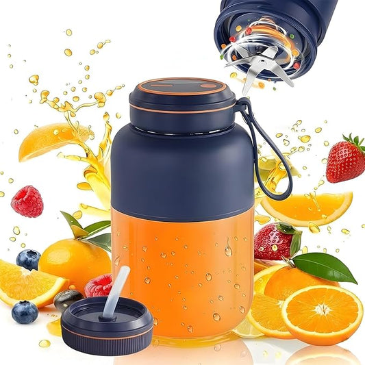 2026 New Portable Wireless Juicer Cup, 1300 ML Large Capacity 38 Blade Wireless Juicers, USB Rechargeable with Dual Lid for Shakes & Smoothies with Zero Cord Hassle for Office Outdoor (Blue,800ml)