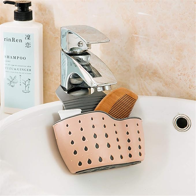 YYaaloa Sink Basket Sink Strainers Basket Kitchen Drain Shelf Sink Storage Holder (style 2- Pink)