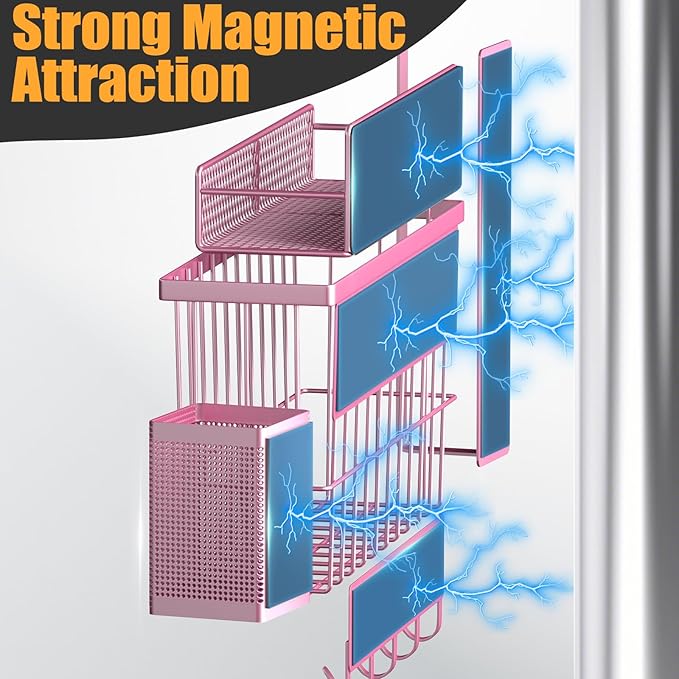 Magnetic Spice Rack for Refrigerator, 7 Pack Metal Magnetic Shelf, HM5470