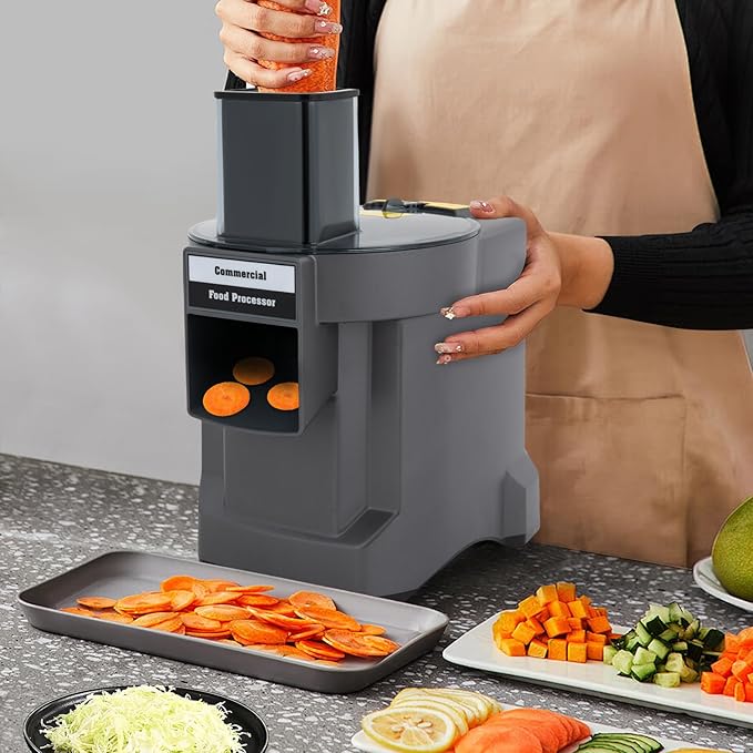 3 in 1 Electric Vegetable Dicer Slicer Shredder, 110W Commercial Automatic Multifunctional Vegetable Processor Food Chopper with 3 Blades for Onion Potato Cabbage Veggie, Fruit Shops
