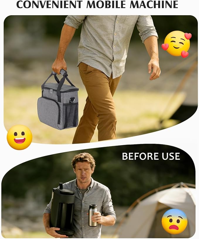 JISHAHS Travel Carrying Bag for Keurig K-Mini Mate Coffee Maker, Single Serve Coffee Brewer Portable Storage Bag with 3-Way Carry, Padded Multi-Pocket Storage Accessories