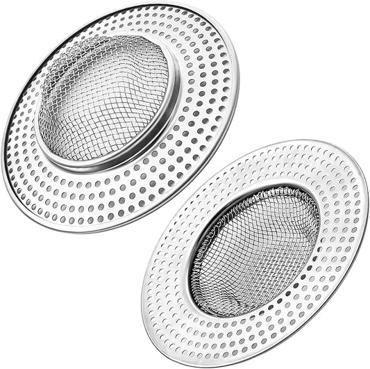 2pcs Heavy Duty Stainless Steel Slop Basket Filter Trap,3.54" Top / 1.65" Mesh Metal Sink Strainer