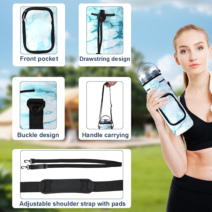 Storage Sleeve Bag for Ninja Blast Portable Blender with Shoulder Strap and Accessory Pocket Compatible with Ninja BC151NV/BC51NV/BC151BK/BC151CR/BC151EM/BC151PR/BC151WH Blast Portable Blender (Blue)