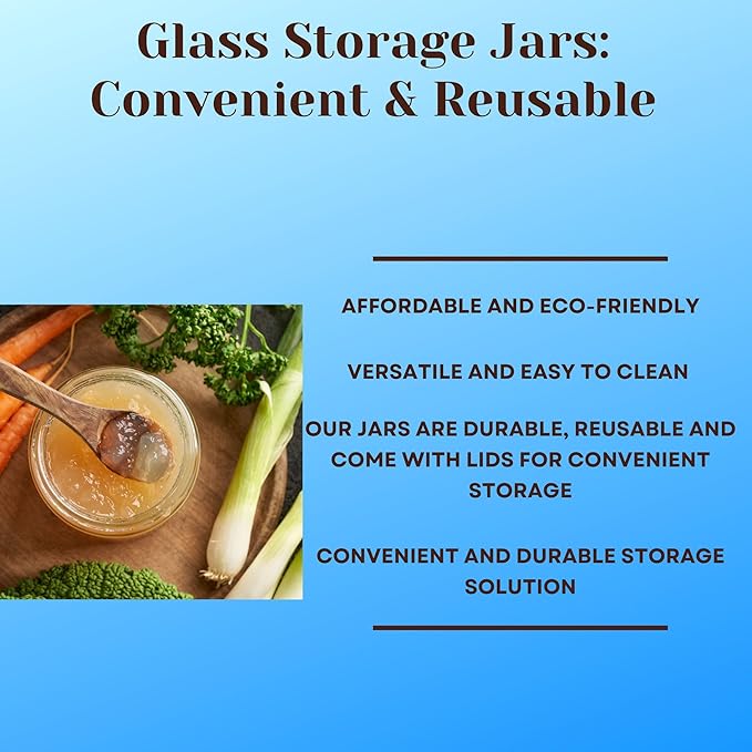 JARMING COLLECTIONS Mason Jars 16 oz Glass Extra Wide Mouth Pint Storage Jars with Lids - BPA Free Plastic Storage Lids - Made in USA - Pint Glass Jars 16 oz with Lids, Ryan16BKX3