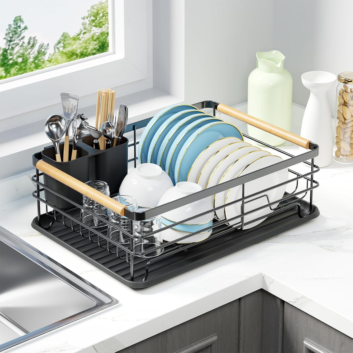 Dish Racks for Kitchen Counter, Black