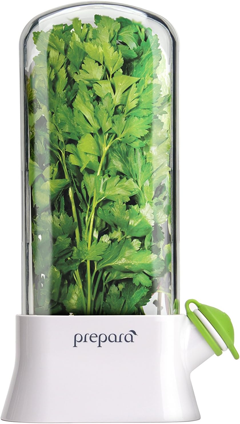 Herb Savor Eco, Fresh Herbs Storage Container, White/Green