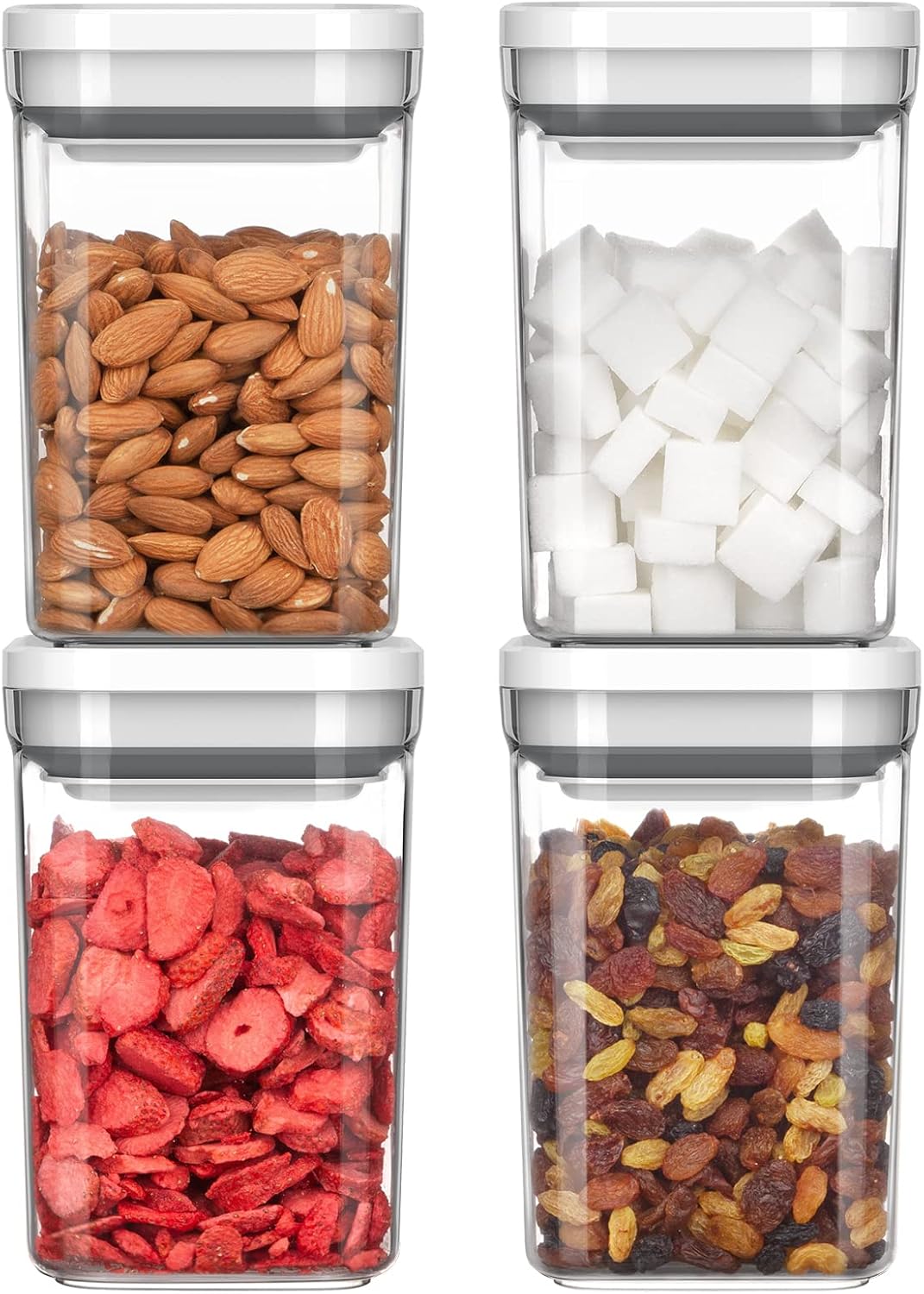 4 Pack Airtight Food Storage Container Set for Pantry Organization