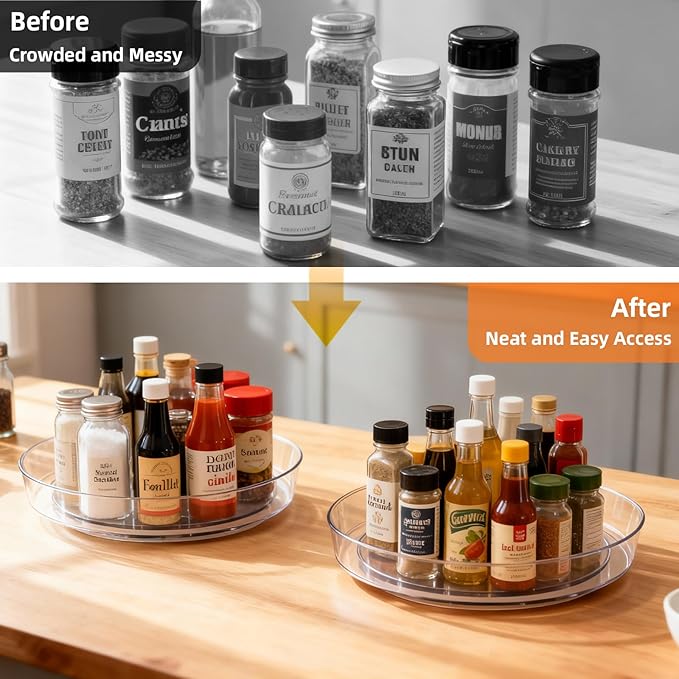 8 Pack Lazy Susan 10 inch Turntable for Spice Organization