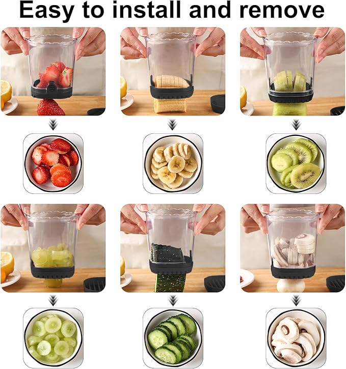 Strawberry Slicer：Fruit Slicer Cup Veggie Salad Speed Cutter for Strawberries Egg Banana Mushroom Cucumber Kiwi the Kitchen Portable Slicing Tool (Black)