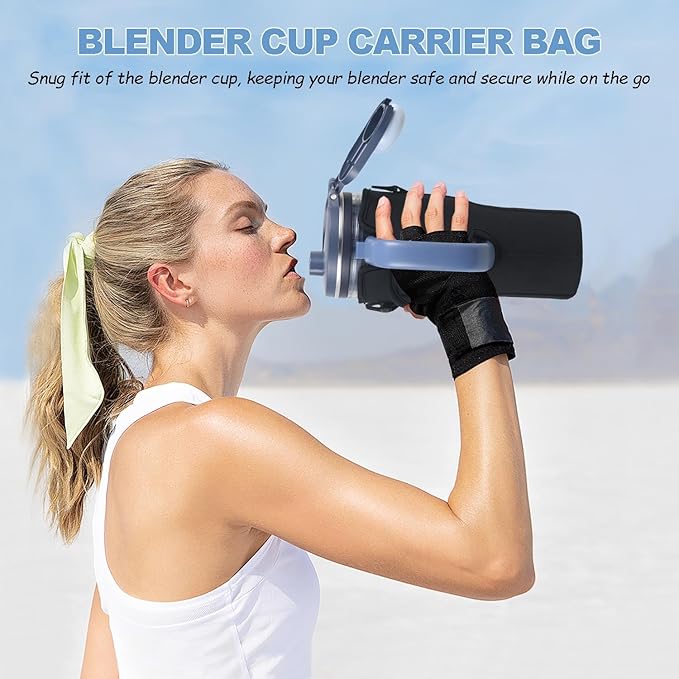 Blender Storage Sleeve Bag for Ninja BlendBOSS Personal Smoothie Blender 26oz, Waterproof Insulated Neoprene Blender Travel Bag Holder Sleeve with Adjustable Shoulder Strap