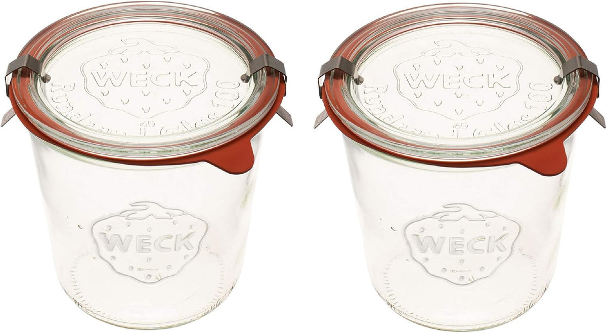 Canning Jars 742 Mold Jars made of Transparent Glass - Eco-Friendly Canning Jar - Storage for Food, Yogurt with Air Tight Seal and Lid - 1/2 Liter Tall Jar Set - (2 Jars)