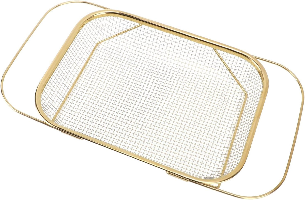 Stainless Steel Colander, Over The Sink Strainer Basket Kitchen S Er Gold Strainer Over The Sink Colander Basket for with Handles Fine Mesh Expandable Essentials (Gold)
