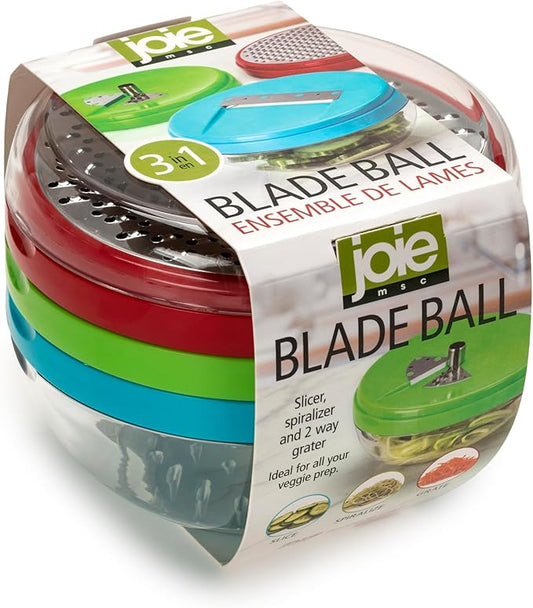Joie 3 in 1 Prep Blade Ball to Slice, Spiralize, And Grate Veggies