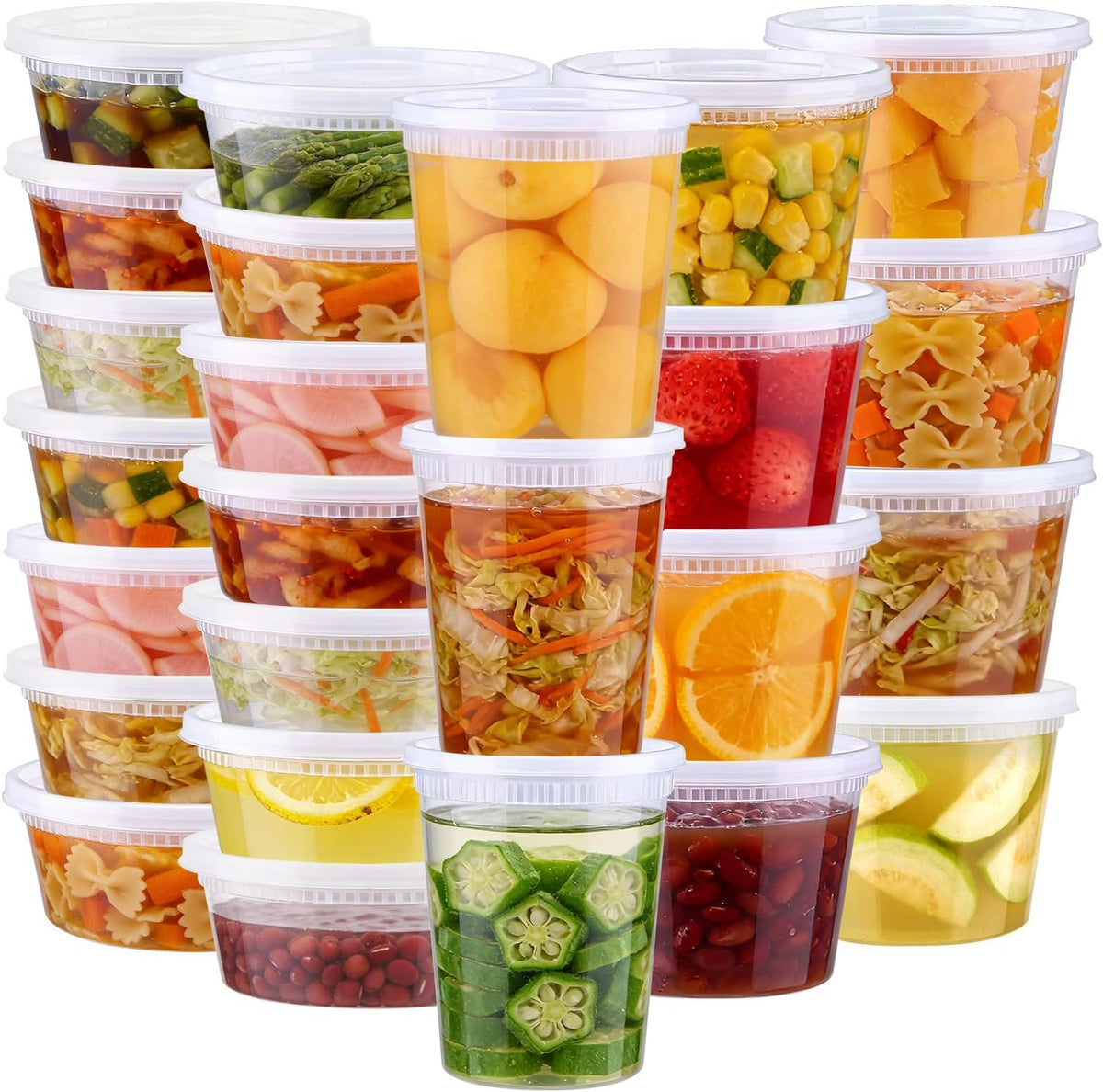 60 Sets Deli Containers With Lids, 8/16/32 Set Quart Containers
